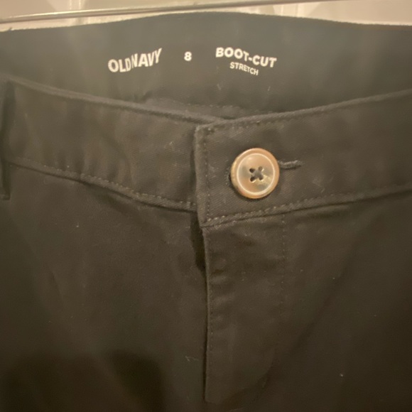 Vibrant black Old Navy size 8 boot cut stretch pants - Picture 3 of 4